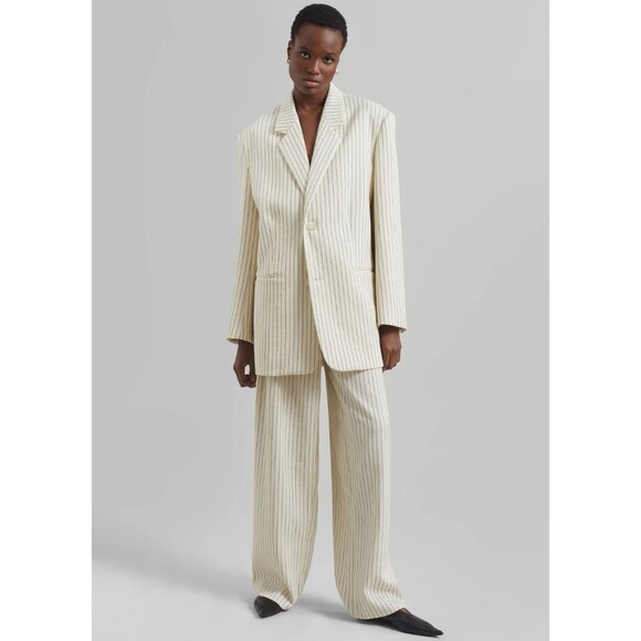 The Frankie Shop Cream Striped Trousers (Ripley) - Picture 4 of 8